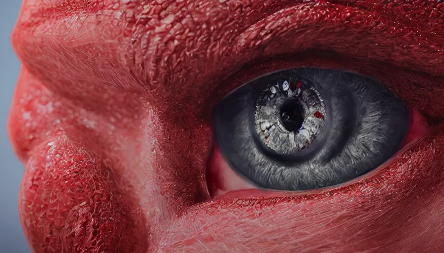 Prompt: diamond red eyes, rule of thirds, beautiful detailed face, ultra realistic, concept art, intricate details, serious, highly detailed, photorealistic, octane render, 8 k, unreal engine, detailed oil painting.