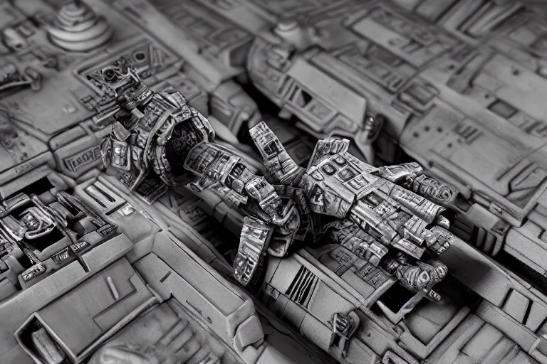 Prompt: closeup greeble detail of imperial start destroyer flying through x-wing fighter intricate hyper-detailed photorealistic 35mm