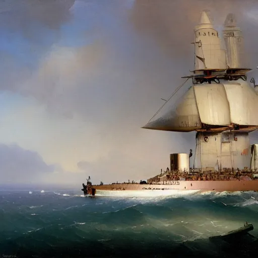 Image similar to uss submarine hmcs thresher painting by hubert robert ssn deckhouse periscope aivazovsky detailed