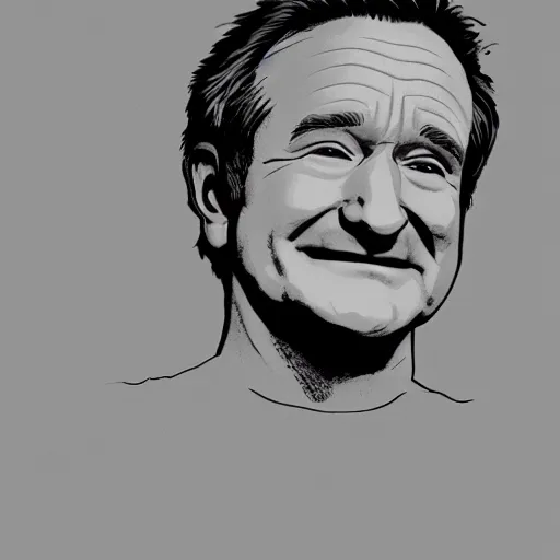 Image similar to illustration of Robin Williams, by Studio Ghibli, 8k, face enhance, sharp focus, concept art, smooth