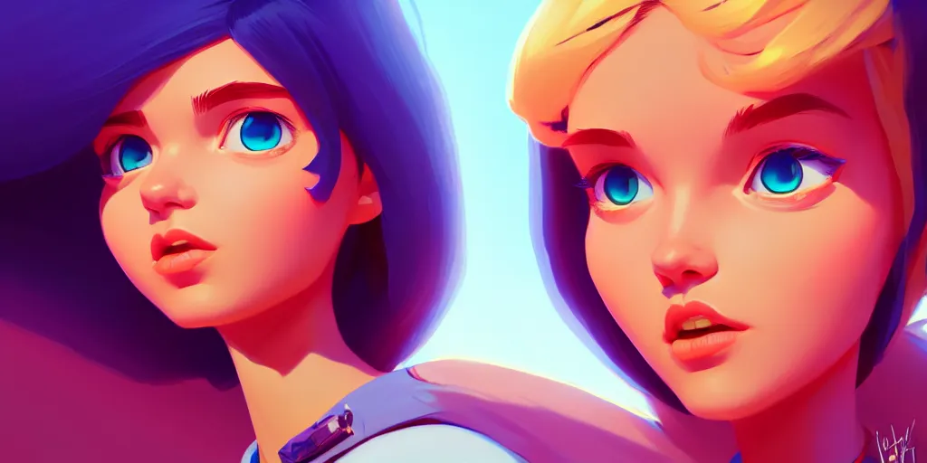 Image similar to low angle portrait of the Xuxa meneguel, tepainting concept Blizzard pixar maya engine on stylized background splash comics global illumination lighting artstation lois van baarle, ilya kuvshinov, rossdraws