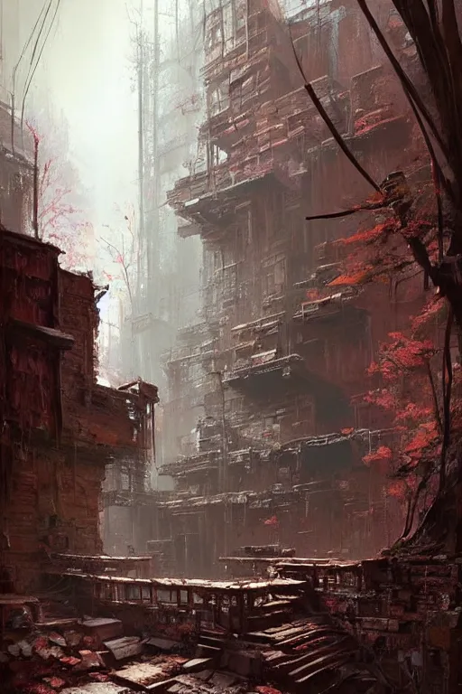 Prompt: (((((a ramshackle manhattan brick brownstone deep in the forest))))) by Eytan Zana!!!!!!!!!!!!!!!!!!!!!!!!!!!