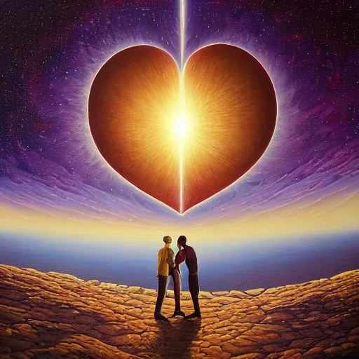 Image similar to cosmic love by jeffrey smith, oil on canvas, 4 k detailed, cinematic lighting, highly detailed, hyperrealistic, unreal engine