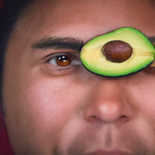 Prompt: photo of a person's face in an avacado