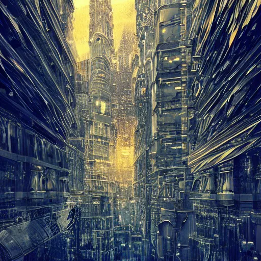 Prompt: Atmospheric city made of crystal, low angle photo, glistening, dazzling, highly detailed, extreme quality, dramatic lighting, trending on artstation, by a famous photographer, bright, ethereal