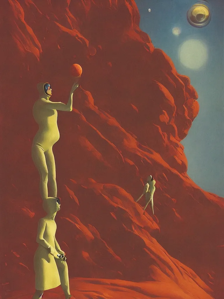 Image similar to woman wearing astronout suit and catch a planet on her hand edward hopper and james gilleard, zdzislaw beksinski highly detailed