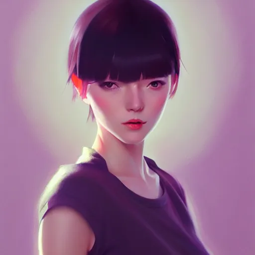 Image similar to elegant girl in urban outfit, cute fine face, digital painting, realistic shaded, realistic shaded lighting, fan art, pixiv, by Ilya Kuvshinov, katsuhiro otomo ghost-in-the-shell, magali villeneuve, artgerm, Jeremy Lipkin and Michael Garmash and Rob Rey