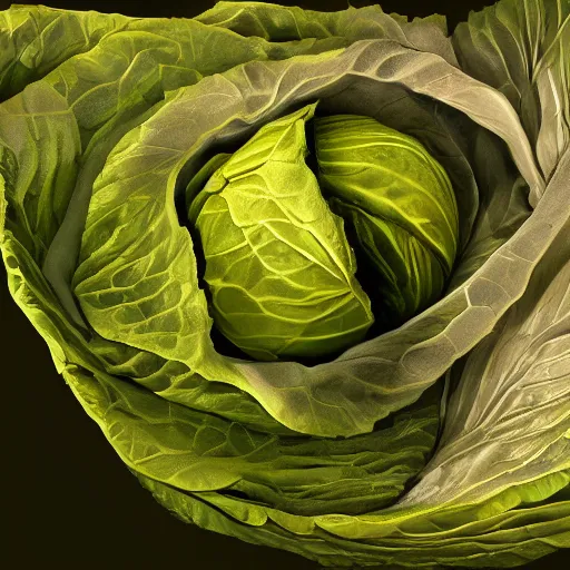 Prompt: cabbage being sucked into a blackhole, concept art, hyperrealism, painterly, 4 k, artstation, unreal engine