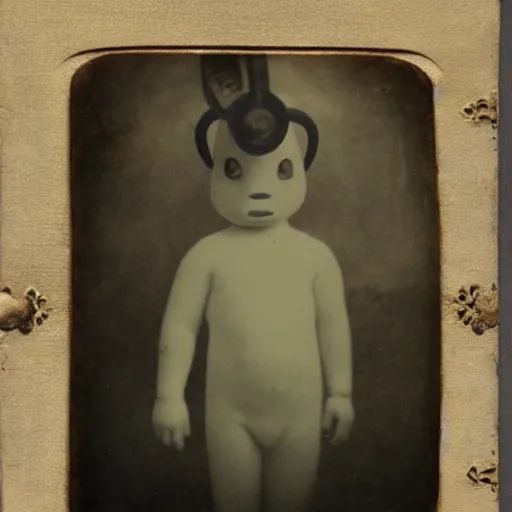 Image similar to underwater tintype photo of Casper the friendly ghost