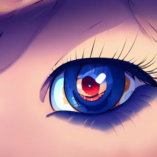 Image similar to a beautiful girl's eyes, stars are hidden in the eyes, 8 k, stunning, dream, highly detailed, super macro, surrealist, close - up view, makoto shinkai