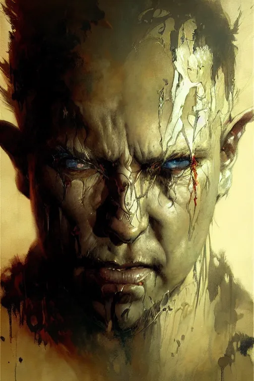 Prompt: mudvayne portrait dnd, painting by gaston bussiere, craig mullins, greg rutkowski, yoji shinkawa