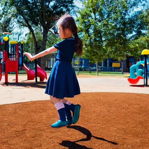 Image similar to elementary school girl playing on playground