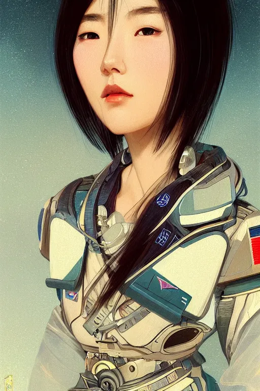 Prompt: portrait futuristic beautiful japanese Airforce pilot Girl, inside future fighter, ssci-fi, fantasy, intricate, very very beautiful, elegant, human anatomy, neon light, highly detailed, digital painting, artstation, concept art, soft light, smooth, sharp focus, illustration, art by tian zi and WLOP and alphonse mucha