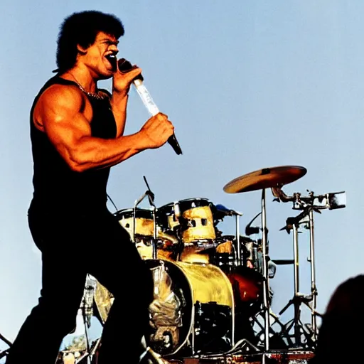 Image similar to hulk performing at woodstock