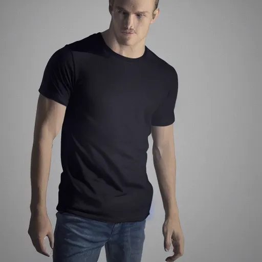 Prompt: new stable diffusion tee shirt, studio photography realistic render.