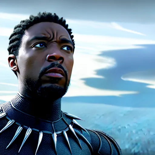 Image similar to cinematic still of kirk lazarus as black panther