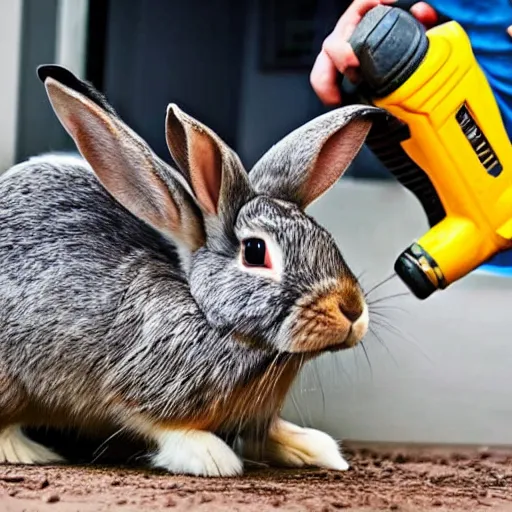 Image similar to rabbit using a jackhammer