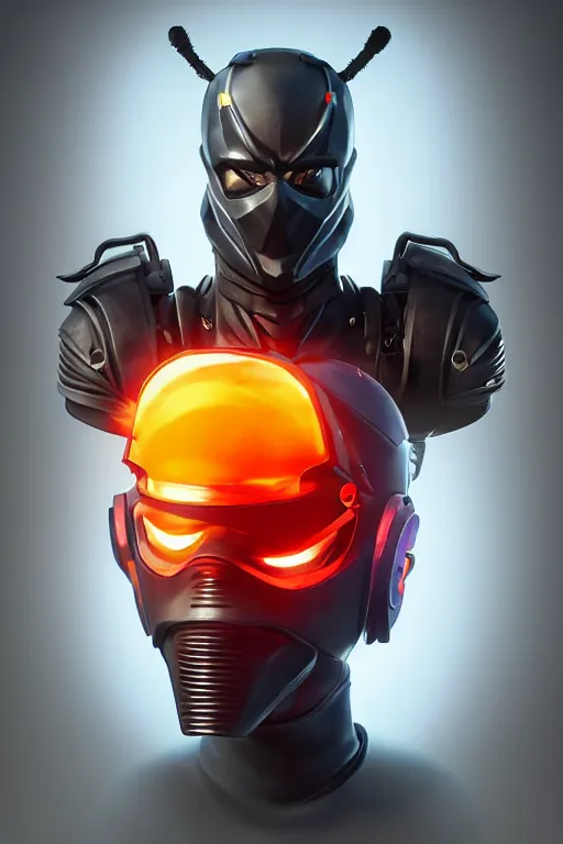 Prompt: epic mask helmet robot ninja portrait stylized as fornite style game design fanart by concept artist gervasio canda by ben shafer, mark van haitsma, anton migulko, airborn studios, drew hill, joa £ o bragato and mark behm. radiating a glowing aura global illumination ray tracing hdr render in unreal engine 5
