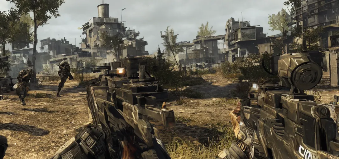 Image similar to in game screenshot of call of duty warzone