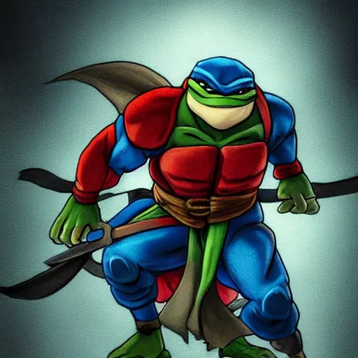 Image similar to ninja turtle raphael dim studio lighting, at night, ( ( photograph ) ), moody, realistic, detailed, low light, skin tinted a warm tone, light blue filter highly detailed, painting, red and black color palette, intricate, high quality anime artstyle, scenic view