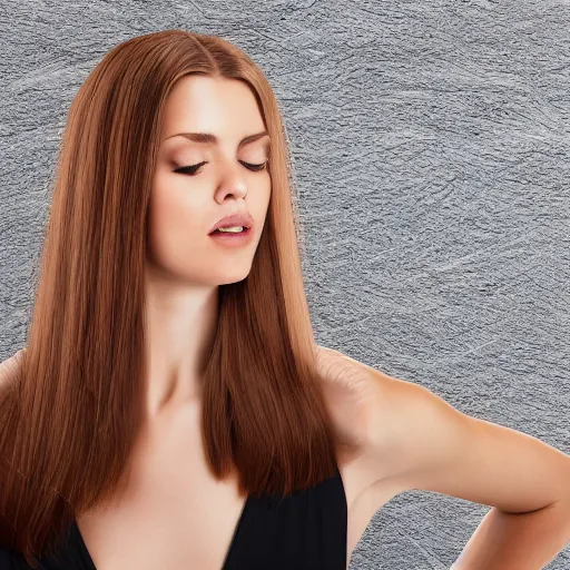 Image similar to A photo of a caucasian female model with hair made by phone cable