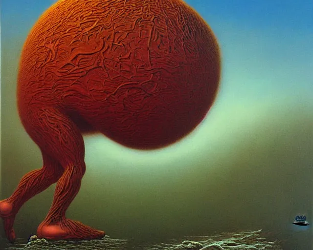 Image similar to sonic the hedgehog. highly detailed painting by zdzisław beksinski 8 k