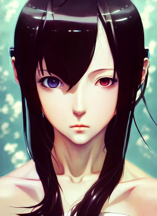 Image similar to portrait of beautiful young anime girl, cute-fine-face, realistic shaded, Perfect face, fine details. Anime, cyberpunk, Final fantasy, tifa, highly detailed, artstation, illustration, art by Ilya Kuvshinov and Gustav Klimt