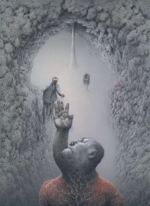 Image similar to alex jones by zdzislaw beksinski and lisa frank