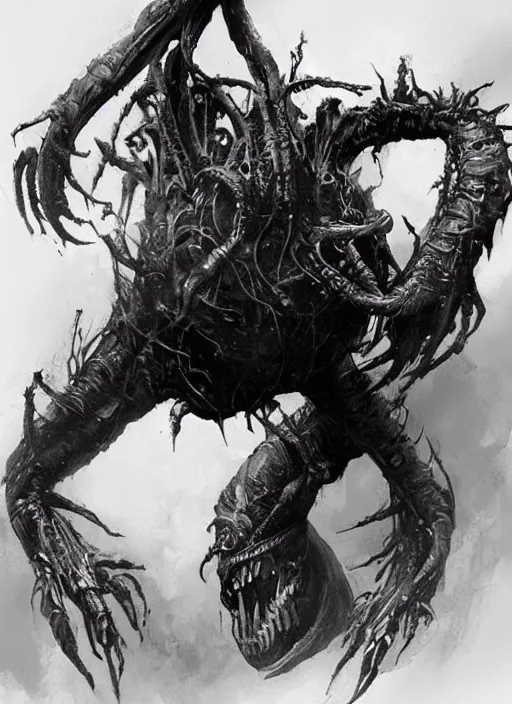 Prompt: the thing creature, alien, concept art by Carlos Huante
