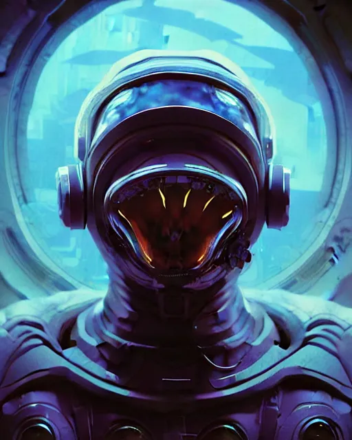 Image similar to Full shot of a venus squid monster astronaut defined facial features, intricate abstract. cyberpunk, symmetrical facial features. By Richard Corben By Ruan Jia and Artgerm and Range Murata and WLOP and Ross Tran and William-Adolphe Bouguereau and Beeple. Key Art. Fantasy Illustration. award winning, Artstation, intricate details, realistic, Hyperdetailed, clean ink detailed line drawing, 8k resolution.