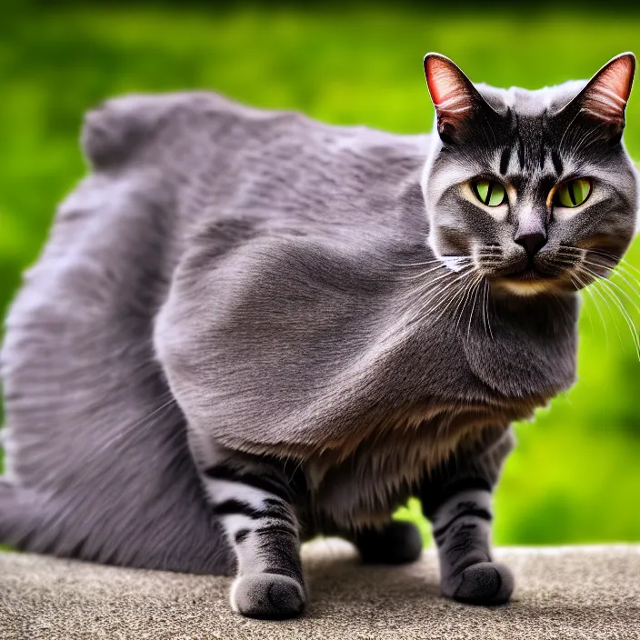 Image similar to full length photo of a cat with mear themed armour, highly detailed, 4 k, hdr, smooth, sharp focus, high resolution, award - winning photo