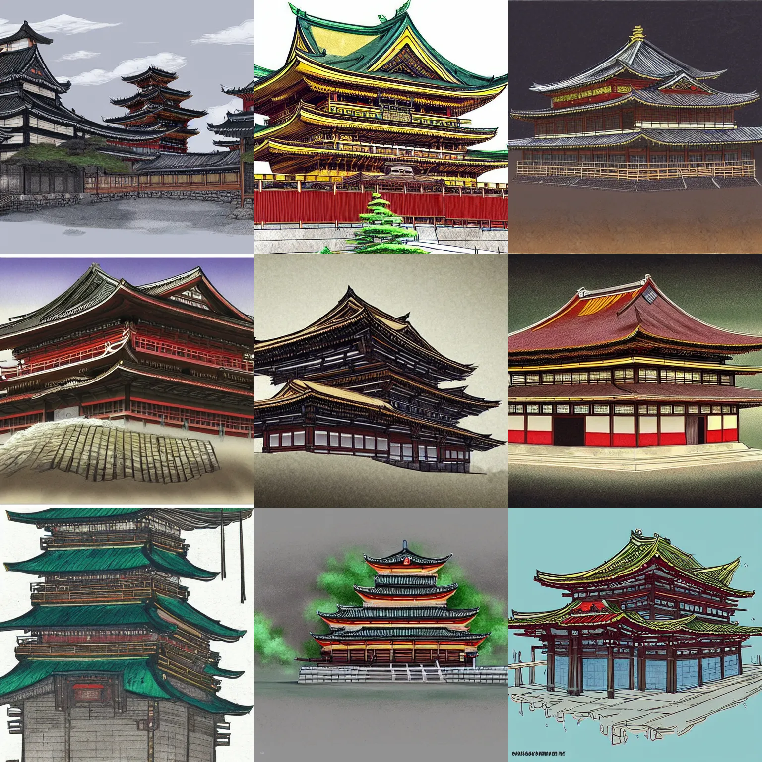 Prompt: “Concept art of the Shogun’s palace”