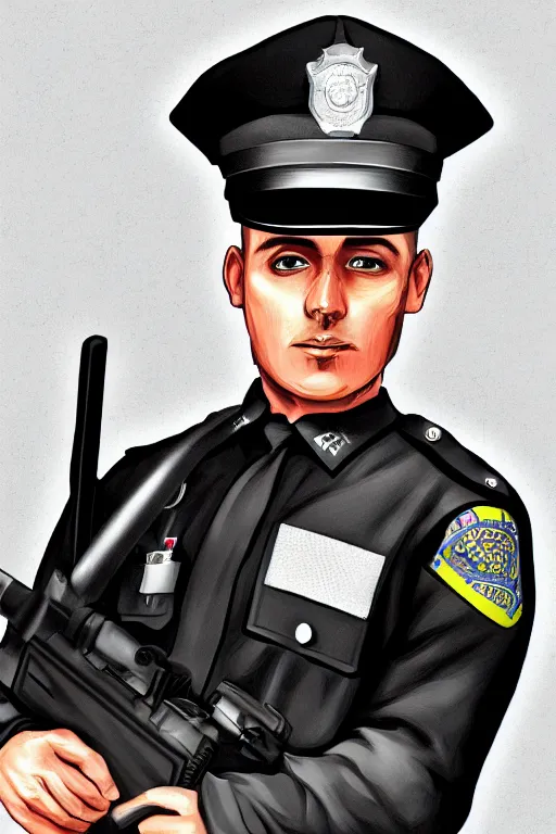 Image similar to police officer, greater manchester police, highly detailed, digital art, sharp focus, trending on art station