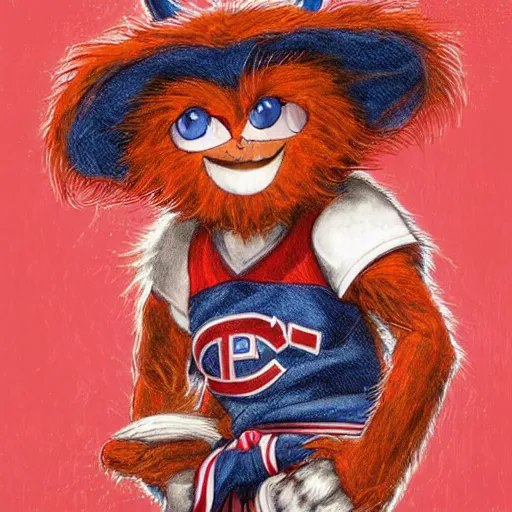 Image similar to anime Portrait of Youppi the Habs Montreal Canadiens Mascot as a very cute powerful and friendly pokemon, highly detailed anime, high evolution, 1990s, legendary, smooth, sharp focus, dynamic lighting, intricate, trending on ArtStation, illustration pokemon, art by WLOP