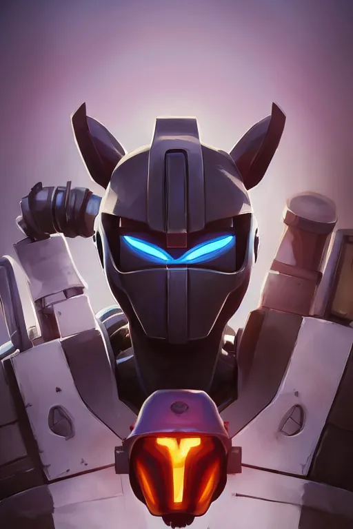 Image similar to epic mask helmet robot ninja portrait stylized as fornite style game design fanart by concept artist gervasio canda, behance hd by jesper ejsing, by rhads, makoto shinkai and lois van baarle, ilya kuvshinov, rossdraws global illumination radiating a glowing aura global illumination ray tracing hdr render in unreal engine 5