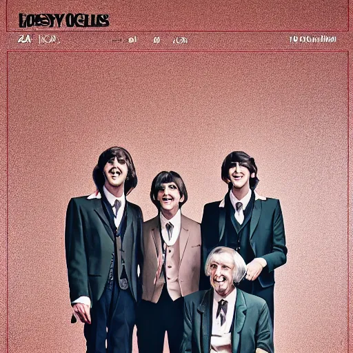 Image similar to old the beatles at age of 9 0 years old, color ( sony a 7 r iv, symmetric balance, polarizing filter, photolab, lightroom, 4 k, dolby vision, photography award ), vogue, perfect face, movie poster