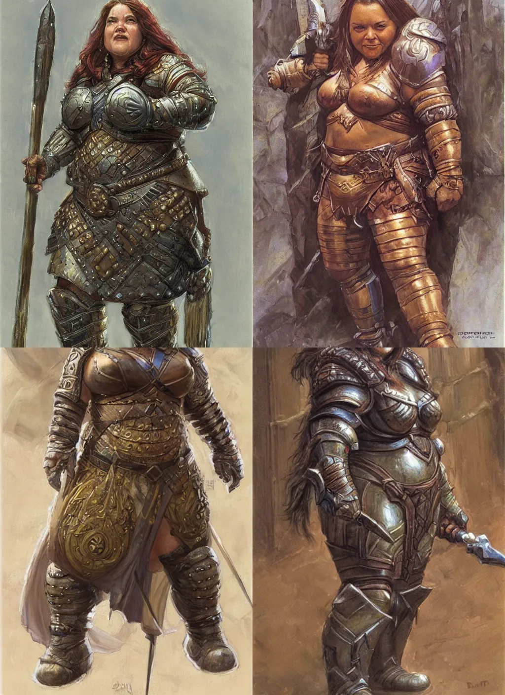 Image similar to female dwarven warrior, chubby short stature | by donato giancola