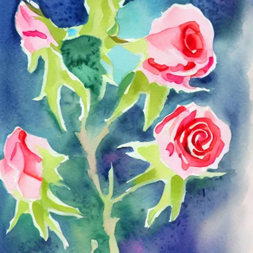 Image similar to watercolor 3 roses