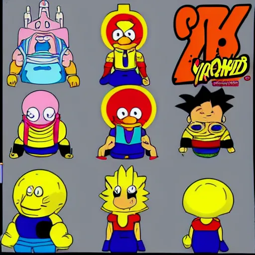 Image similar to sponge bob in dragon ball z style