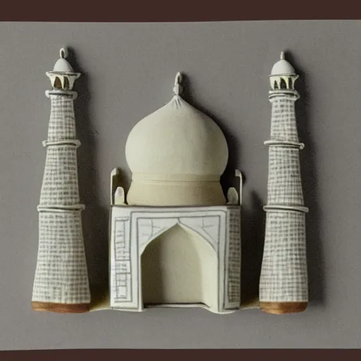 Image similar to a reconstruction of the cheese taj mahal made ot of cheese