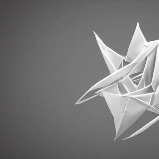 Prompt: origami tornado in white paper, 3 d render, ultra - detailed, on white background, studio shot