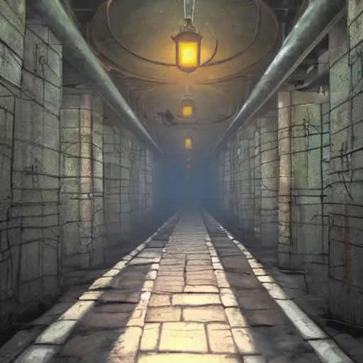 Image similar to an underground ancient temple corridor full of traps by Makoto Shinkai, pressure plate, tripwire, arrow trap, epic composition