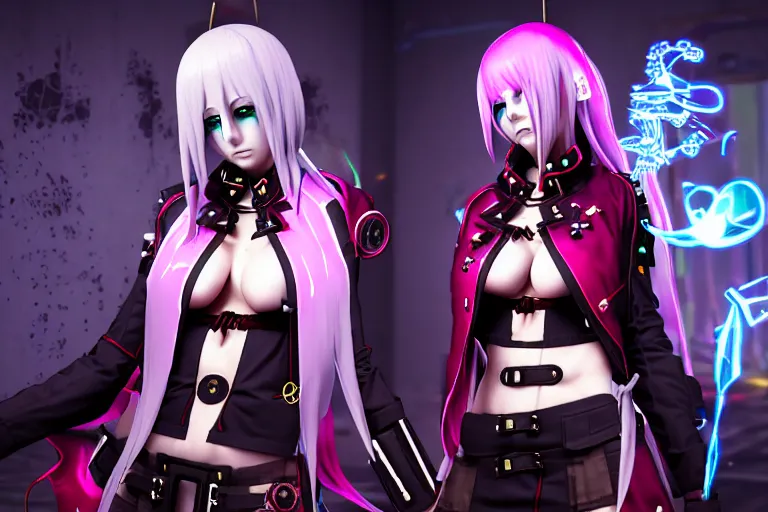 Image similar to Bridgett priestess from guilty gear series praying and is looking at a rainy window in the style of a code vein character creation, cyberpunk art by Yuumei, cg society contest winner, rayonism light effects and bokeh, daz3d, vaporwave, deviantart hd
