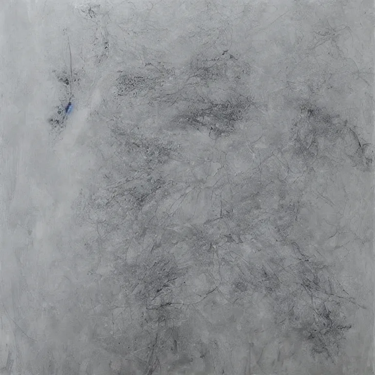 Prompt: Artwork called 'Scratch' by Hideaki Yamanobe, a contemporary Japanese abstract painter, best known for creating pallid, monochromatic works that employ light brushwork and composition to evoke veiled spaces. He has also been known to incorporate unusual media like sand into his works.