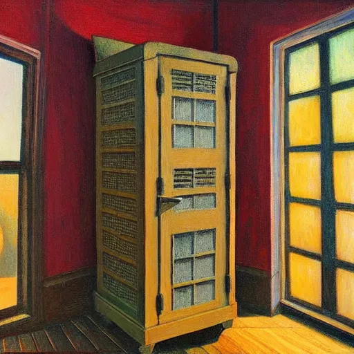 Image similar to davey jones'locker, grant wood, pj crook, edward hopper, oil on canvas