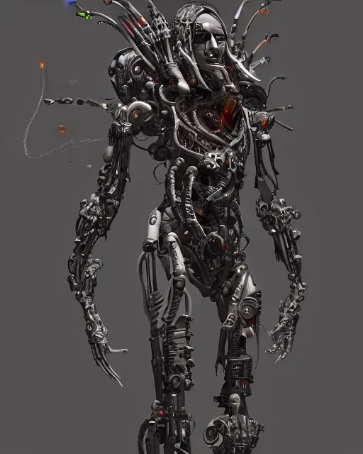 Image similar to benevolent cyborg necromancer, scifi, futuristic, highly detailed, trending on artstation, advanced technology, art by vitaly bulgarov and nivanh chanthara and lance wilkinson