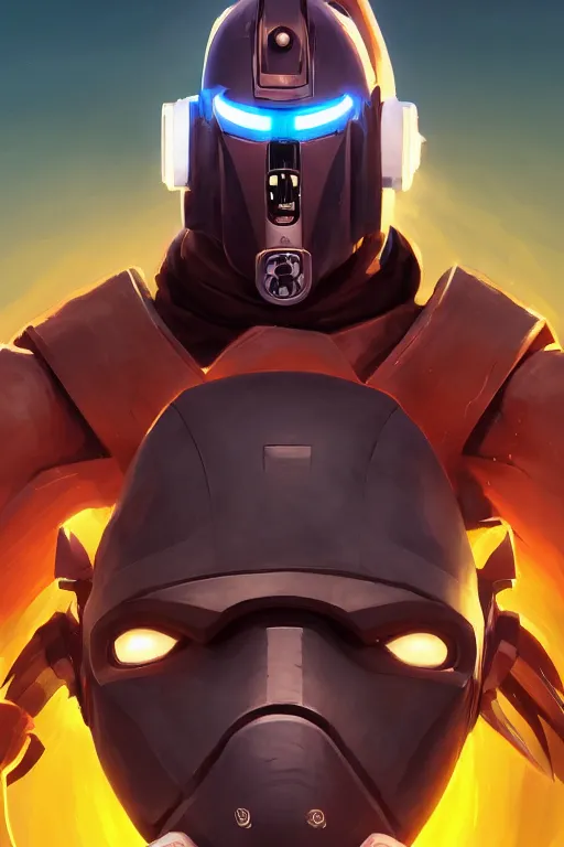 Image similar to epic mask helmet robot ninja portrait stylized as fornite style game design fanart by concept artist gervasio canda, behance hd by jesper ejsing, by rhads, makoto shinkai and lois van baarle, ilya kuvshinov, rossdraws global illumination radiating a glowing aura global illumination ray tracing hdr render in unreal engine 5