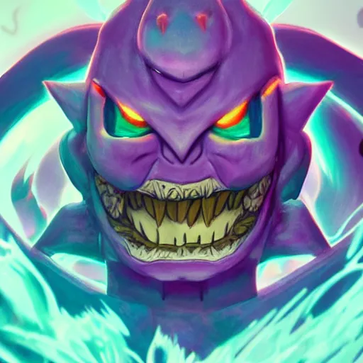 Prompt: a coloful drawing of gengar ghost pokemon , dynamic, particulate, intricate, elegant, highly detailed, centered, artstation, smooth, sharp focus, octane render