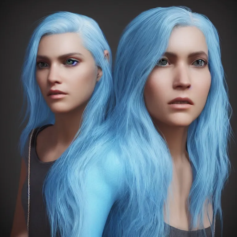 Image similar to “hyperrealistic ultra detailed unreal engine 5 RTX raytracing nvidia hairworks render of portrait of the most beutiful girl with blue eyes and white hair. Photo. Retro. Webpunk. ”