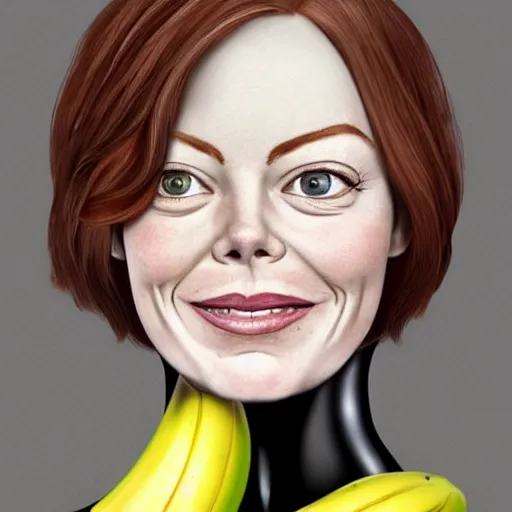 Image similar to a banana woman that has the face of emma stone on it, dalle 2 reference